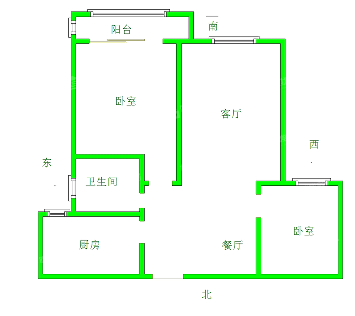 万泰丽景东区2室1厅1卫86㎡
