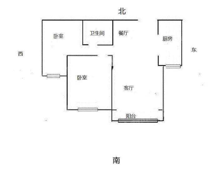 御河新城西区2室2厅1卫80㎡