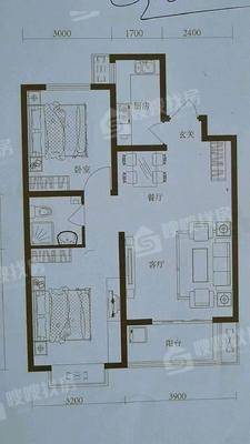 龙岸清华2室2厅1卫85㎡