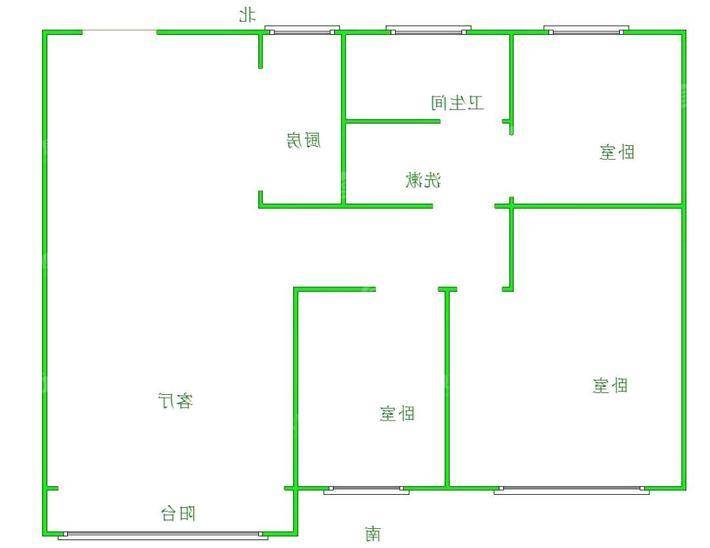 吾悦华府3室2厅1卫110㎡
