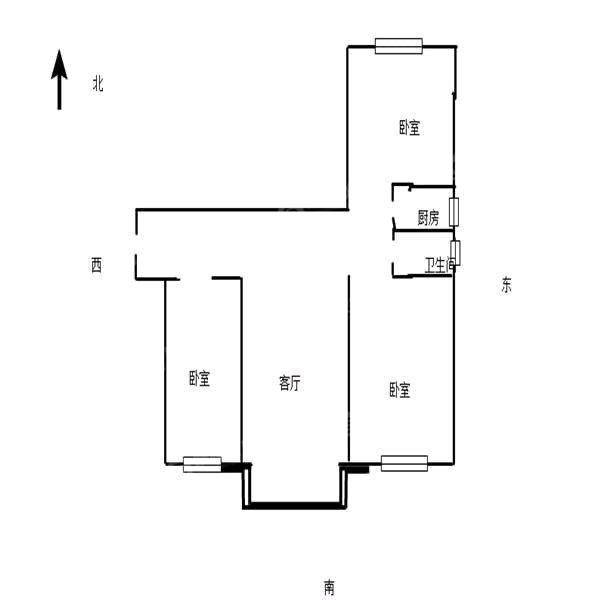 颐和文园东院3室2厅1卫106㎡