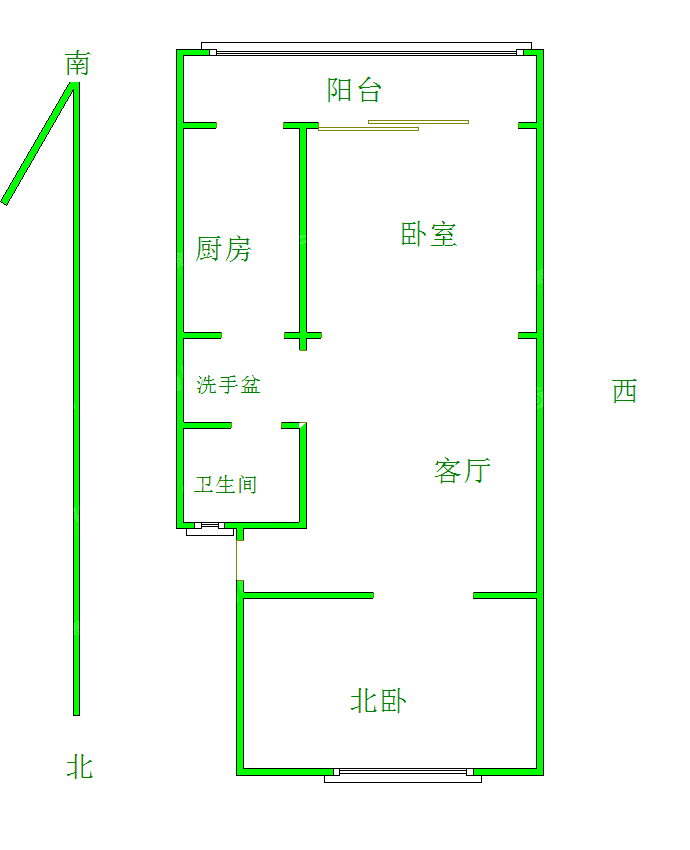 构件厂宿舍2室1厅1卫70㎡