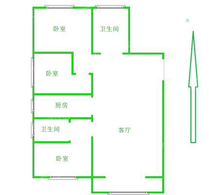 三里家园3室2厅2卫129㎡