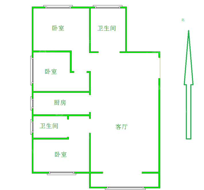 三里家园3室2厅2卫129㎡