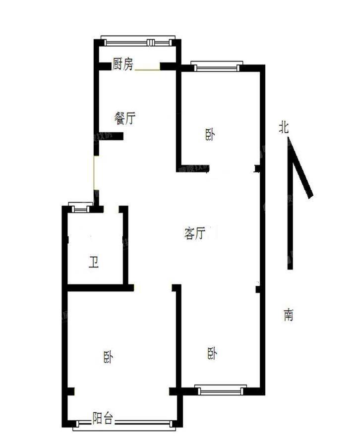 中心家园2室2厅1卫94㎡