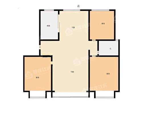 保利花园3室2厅1卫123㎡