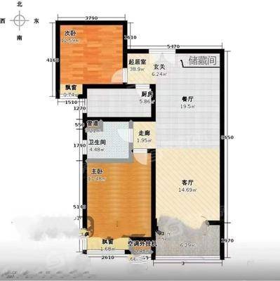 鼓楼上城西院2室2厅1卫106㎡