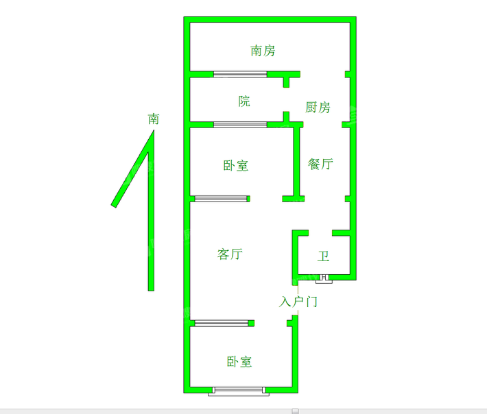 自来水公司宿舍楼2室1厅1卫67㎡