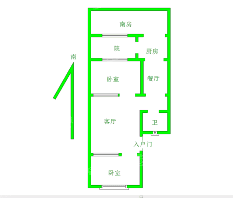 自来水公司宿舍楼2室1厅1卫67㎡