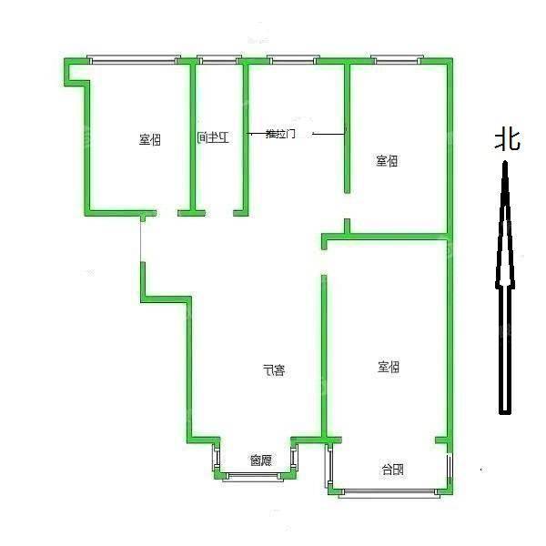 凤凰城（B区）3室2厅1卫92㎡
