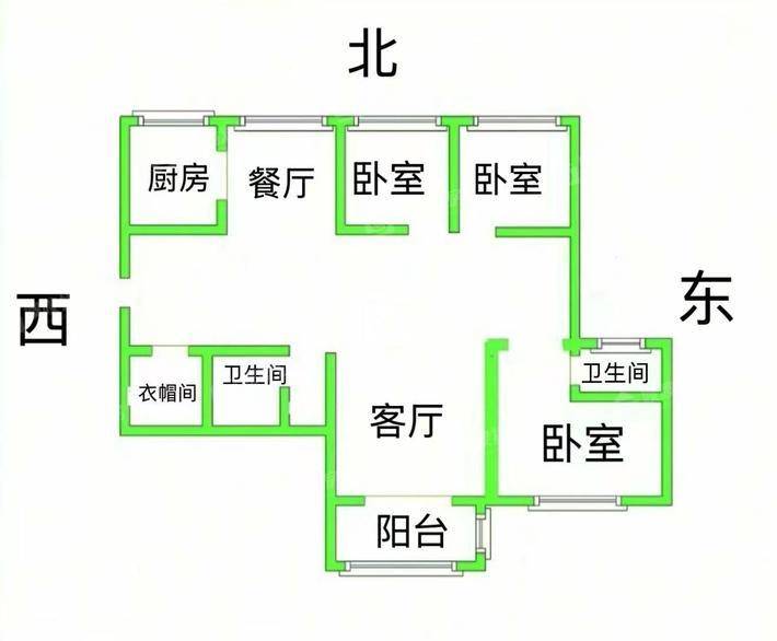 恒大城（拆迁房）3室2厅2卫145㎡