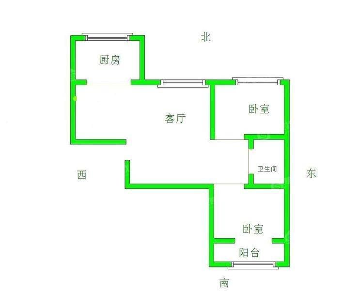 万泰丽景西区2室2厅1卫90㎡