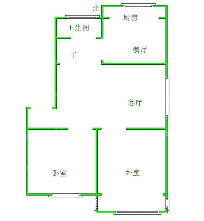 朝阳花园2室2厅1卫80㎡