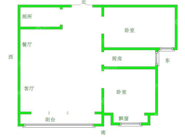 三里家园2室1厅1卫90㎡