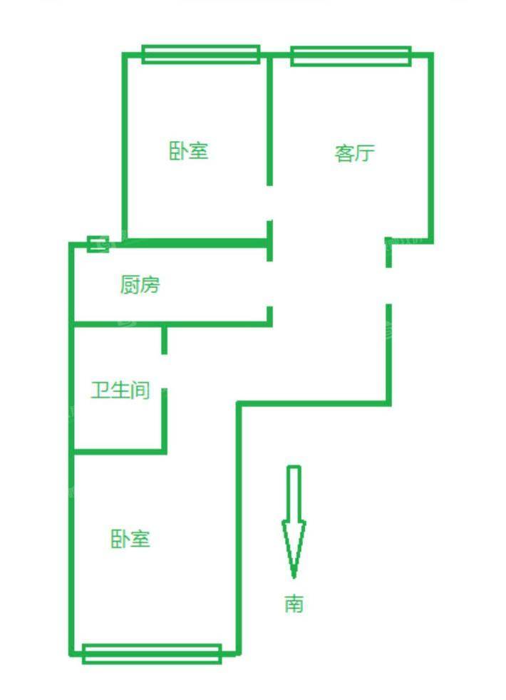 万润绿景园2室2厅1卫94㎡