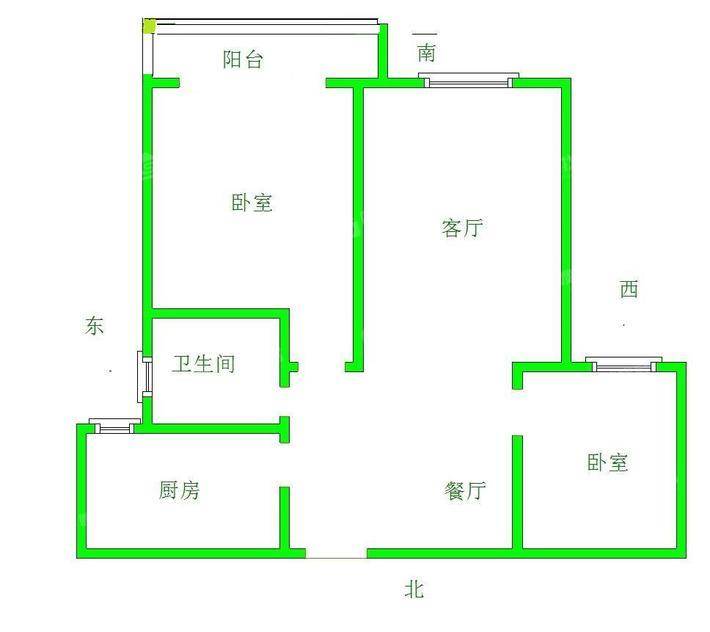 万泰丽景东区2室2厅1卫85㎡