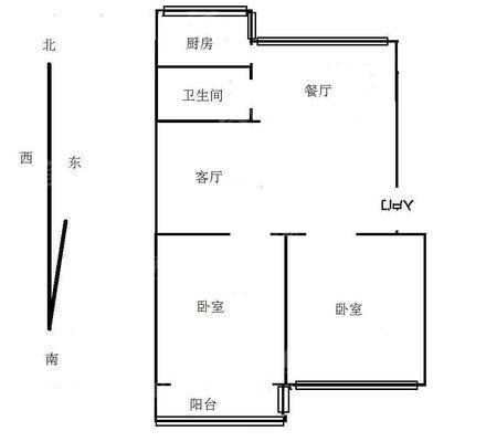 化机厂宿舍2室1厅1卫76㎡