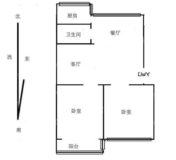 化机厂宿舍2室1厅1卫76㎡