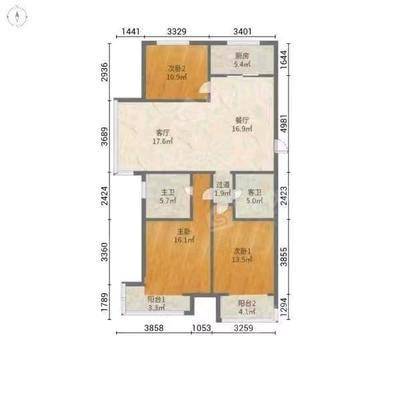 皇家壹里（C区）3室2厅2卫127㎡