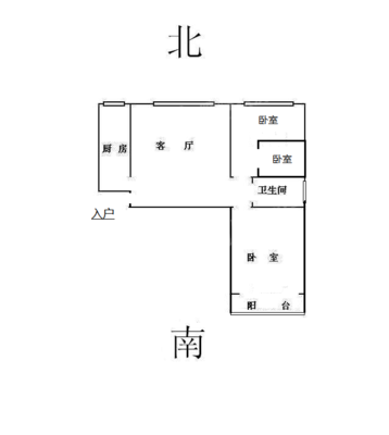 东方骏景3室1厅1卫88㎡
