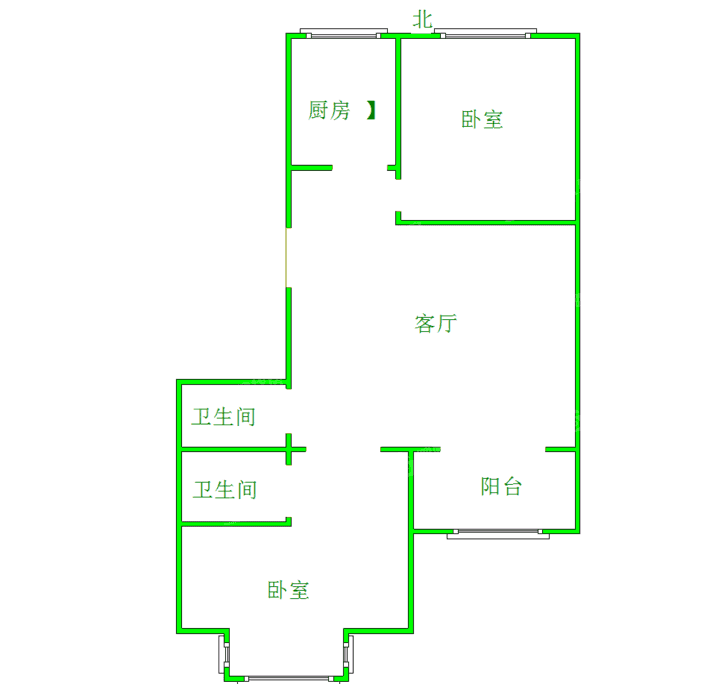 开元花园二期2室2厅2卫99㎡