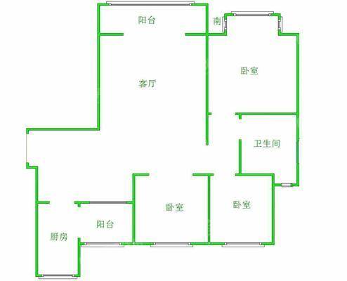恒大悦府3室2厅1卫109㎡