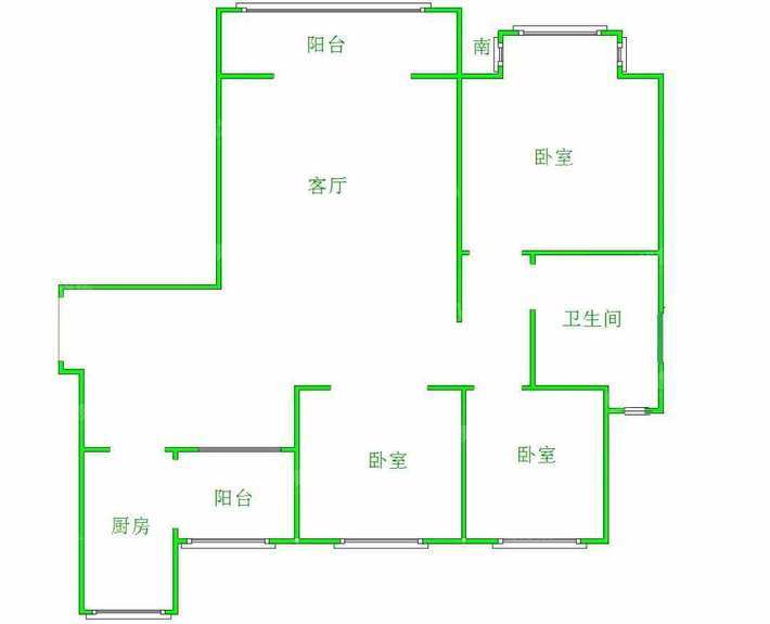 恒大悦府3室2厅1卫109㎡