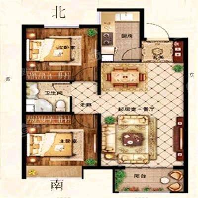 天成明月洲东区2室2厅1卫89㎡