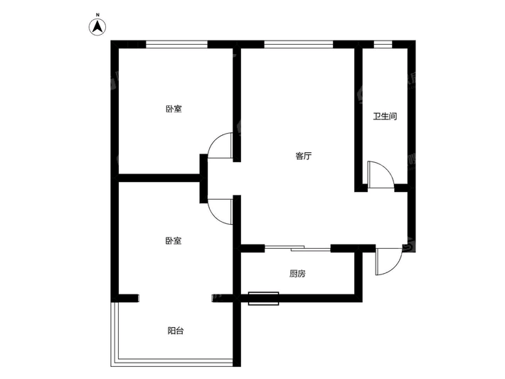 禧福荷堂D区2室2厅1卫103㎡