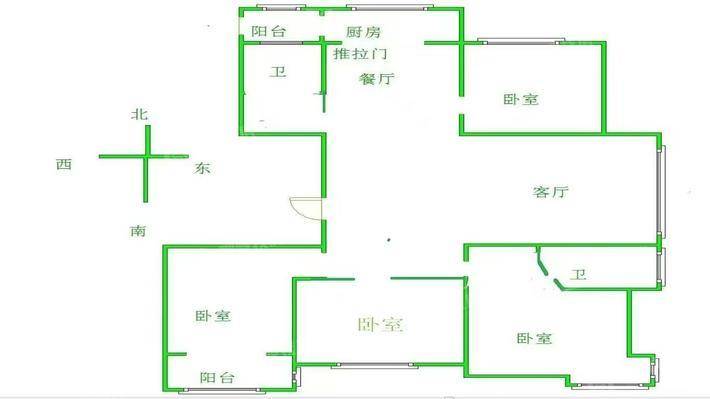 天成郡府西区4室2厅1卫168㎡
