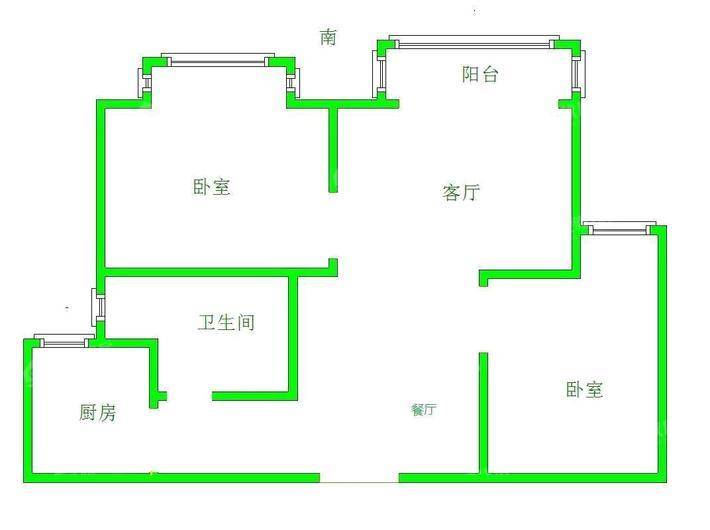 凤凰城（B区）2室2厅1卫78㎡