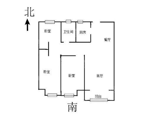 紫悦府3室2厅1卫100㎡