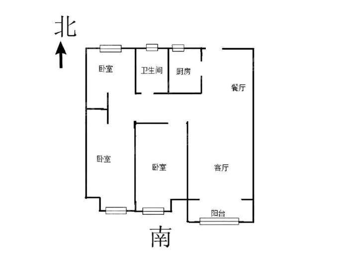 紫悦府3室2厅1卫100㎡