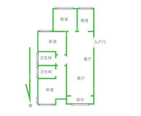 保利花园3室2厅2卫128㎡