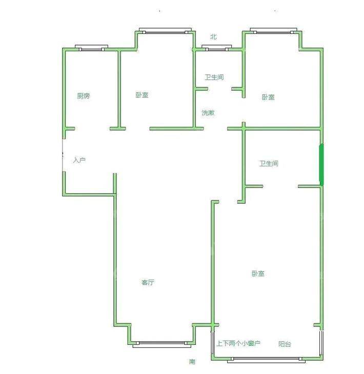 荣盛香堤荣府3室2厅1卫113㎡