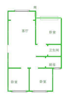 龙岸清华3室2厅1卫115㎡