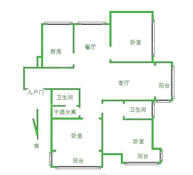 阿尔卡迪亚锦绣天地B区3室2厅2卫131㎡