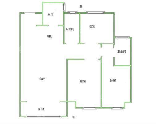 保利花园3室2厅2卫120㎡