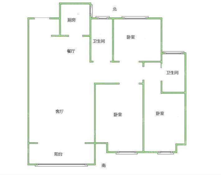 保利花园3室2厅2卫120㎡