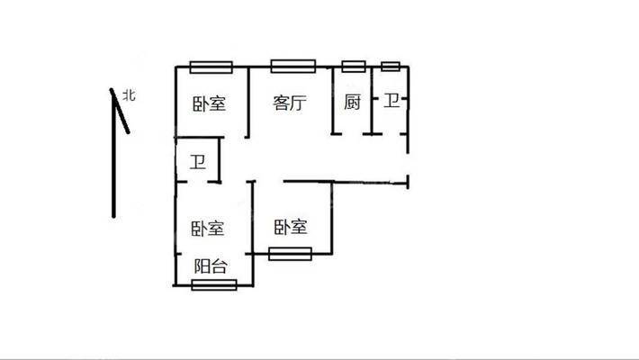 三里家园3室1厅1卫113㎡