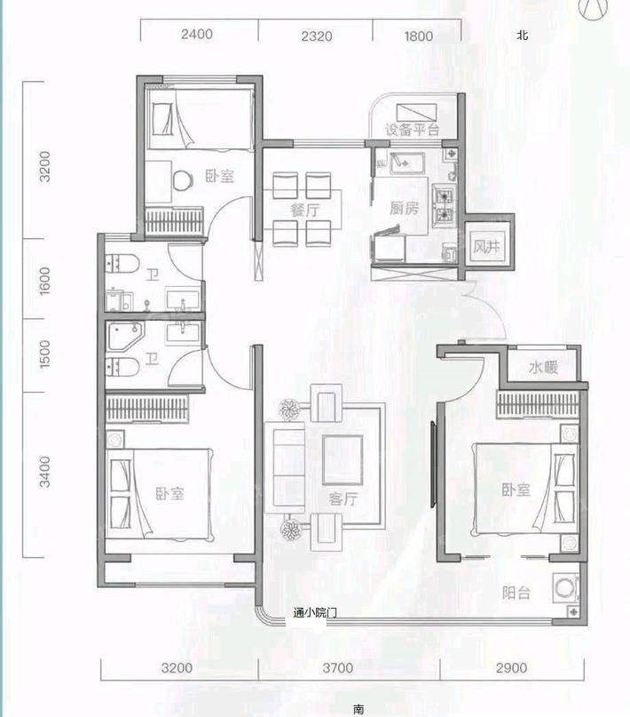 天成观澜一期3室2厅2卫122㎡