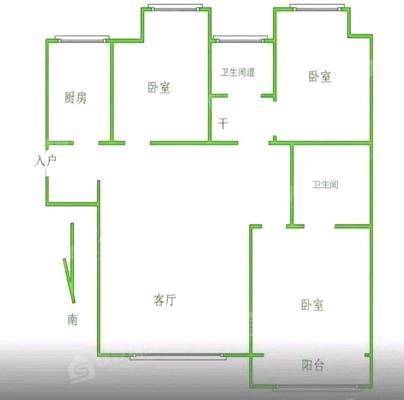 阿尔卡迪亚锦绣天地B区3室2厅2卫97㎡