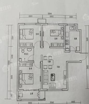 流津时代北区（6）3室2厅1卫105㎡