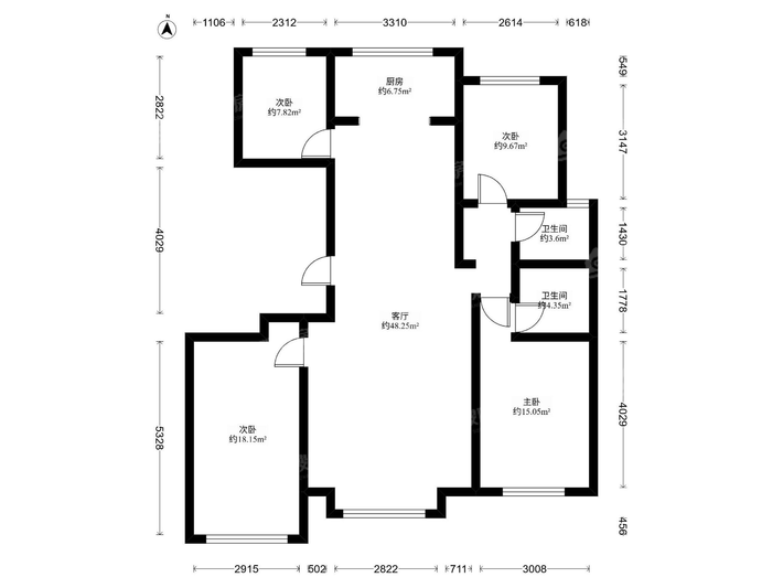 天成和悦名著西区4室2厅2卫148㎡
