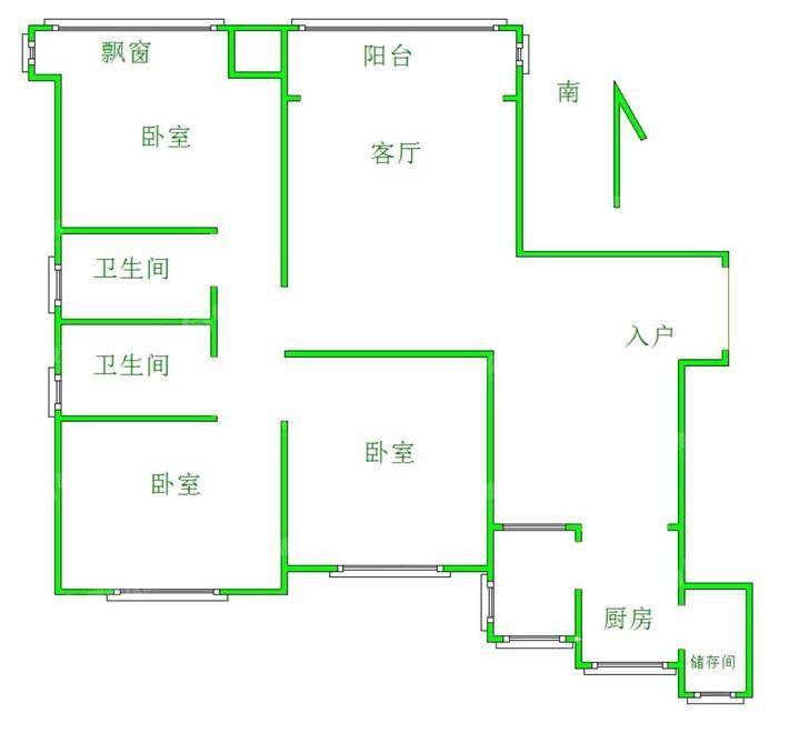 恒大城（商品房）3室2厅2卫146㎡
