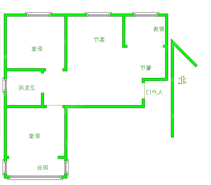 东方世纪城西区2室2厅1卫97㎡