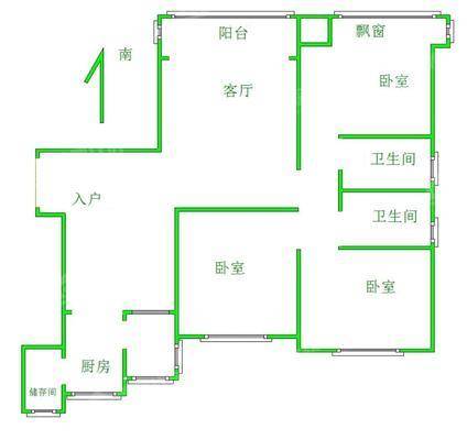 恒大城（商品房）3室2厅2卫147㎡