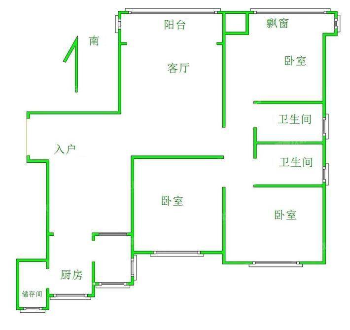 恒大城（商品房）3室2厅2卫147㎡