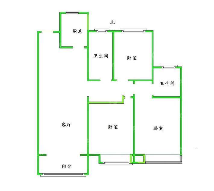 保利花园3室2厅2卫137㎡