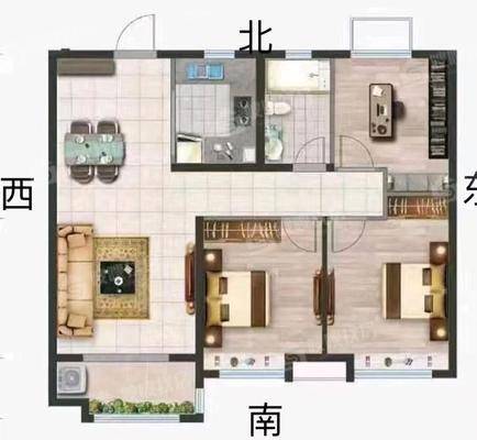 保利罗兰春天2室1厅1卫105㎡